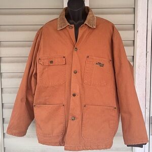 Brazos Work Force Chore Jacket Sz XL Barn Coat Knit Cuffs Fleece Quilted Lining